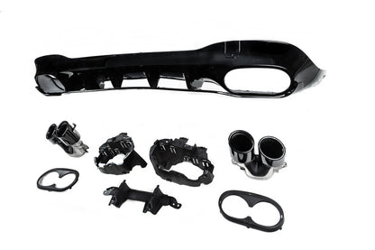 Rear diffuser with exhaust tips (CLA45 design) for Mercedes CLA C118 2019- - image 4