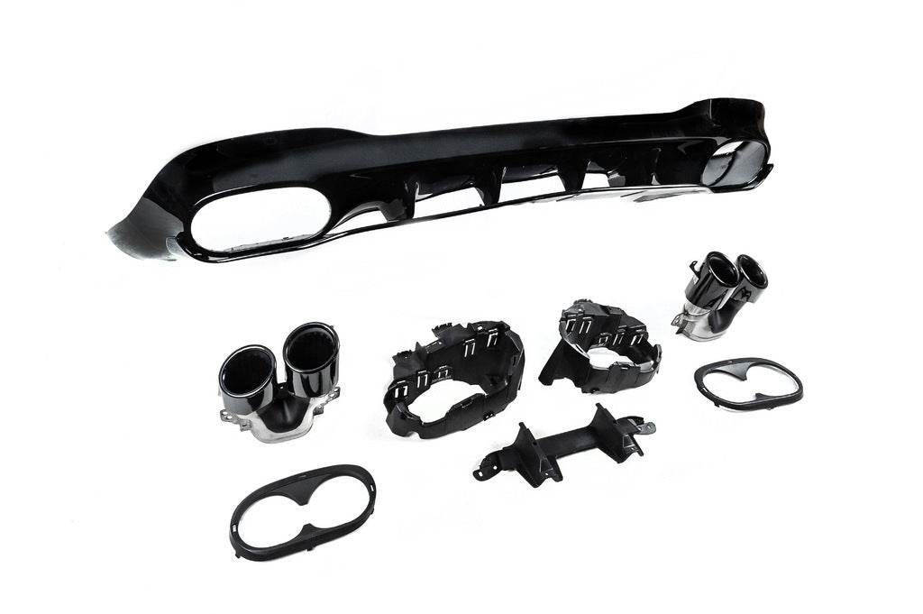 Rear diffuser with CLA45 nozzles (for AMG Line) for Mercedes CLA C118 2019↗︎ - Reelken Auto