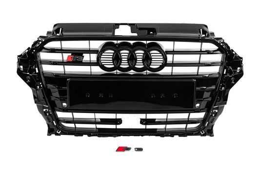 Front Grille S-Style (2012-2016, black) for Audi A3 2012-2020 - image 1