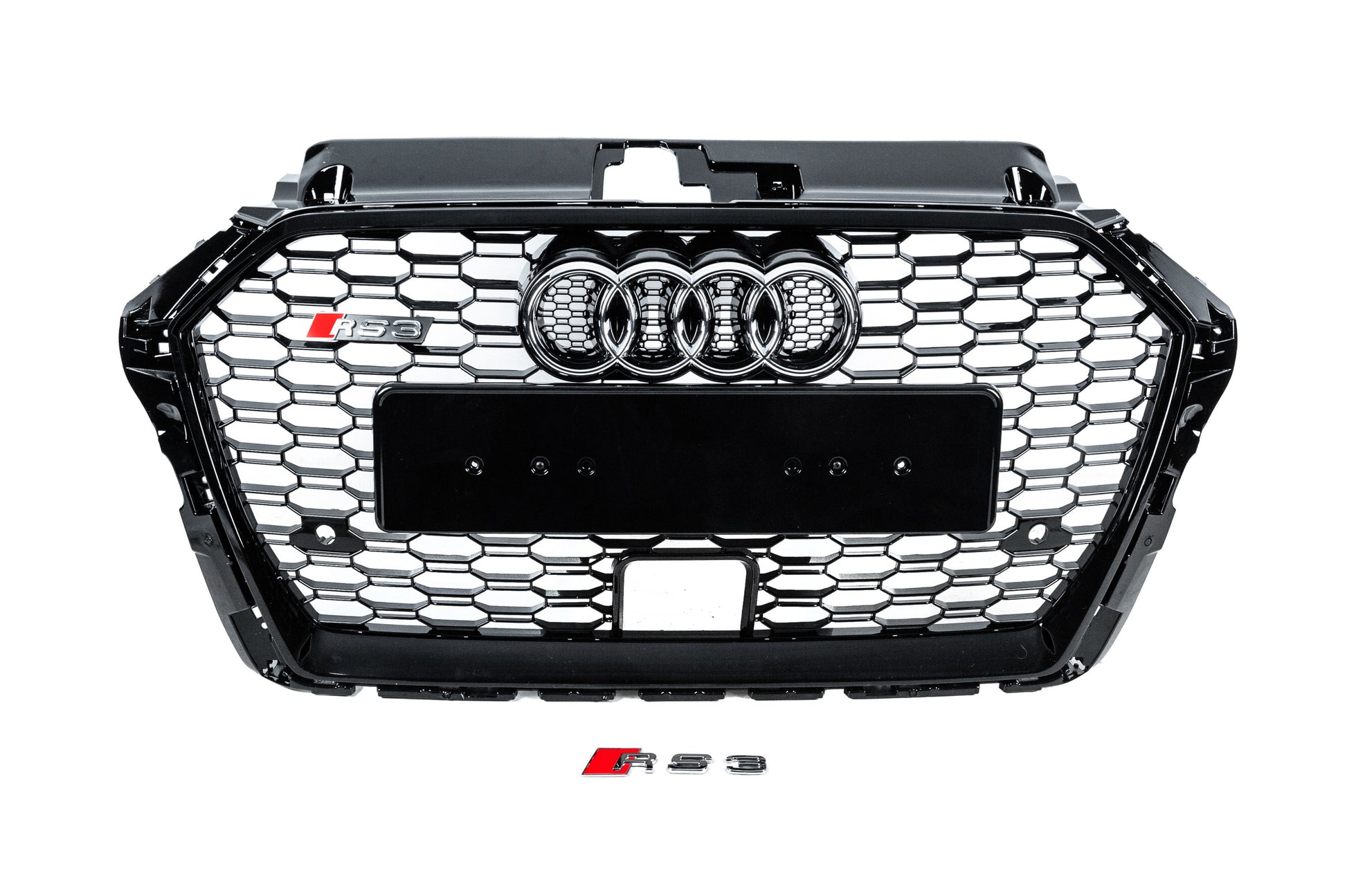 Front Grille RS-Style (2016-2020, black-grey) for Audi A3 2012-2020 - image 1
