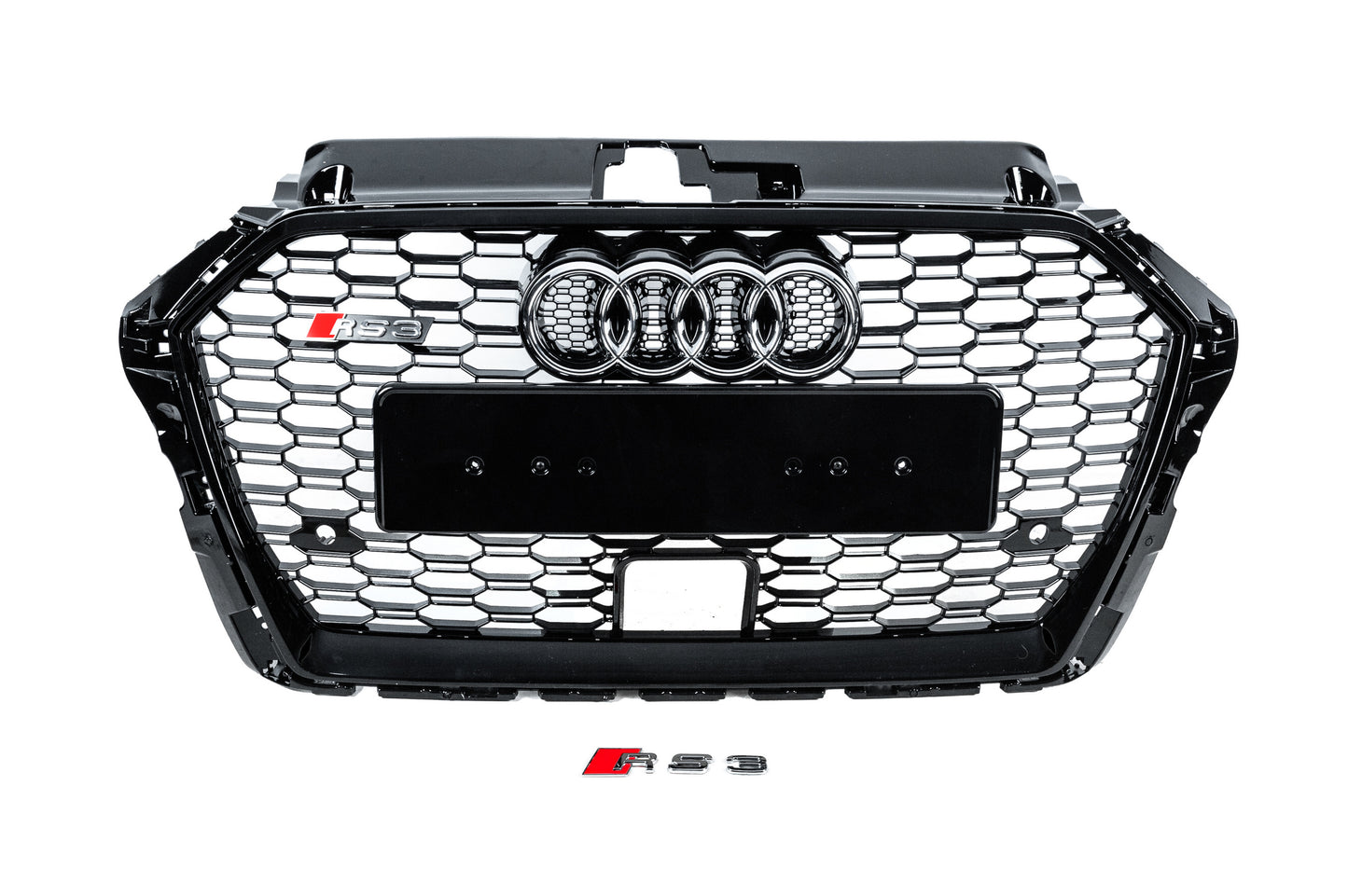 Front Grille RS-Style (2016-2020, black-grey) for Audi A3 2012-2020 - image 1