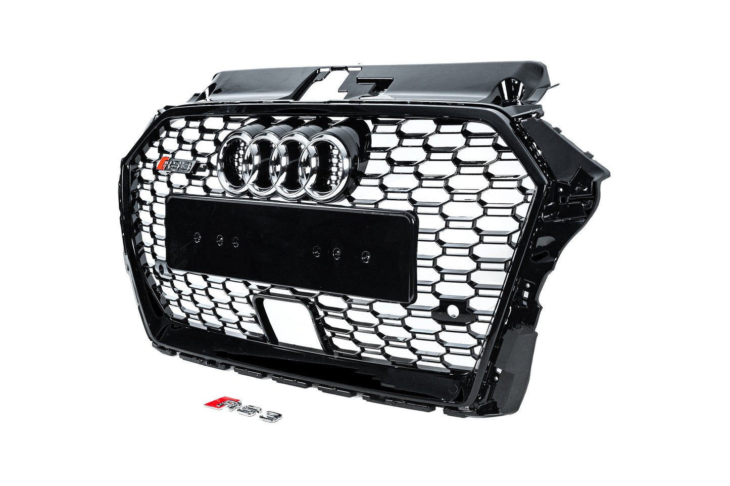 Front Grille RS-Style (2016-2020, black-grey) for Audi A3 2012-2020 - image 2