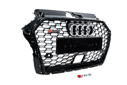Front Grille RS-Style (2016-2020, black-grey) for Audi A3 2012-2020 - image 3