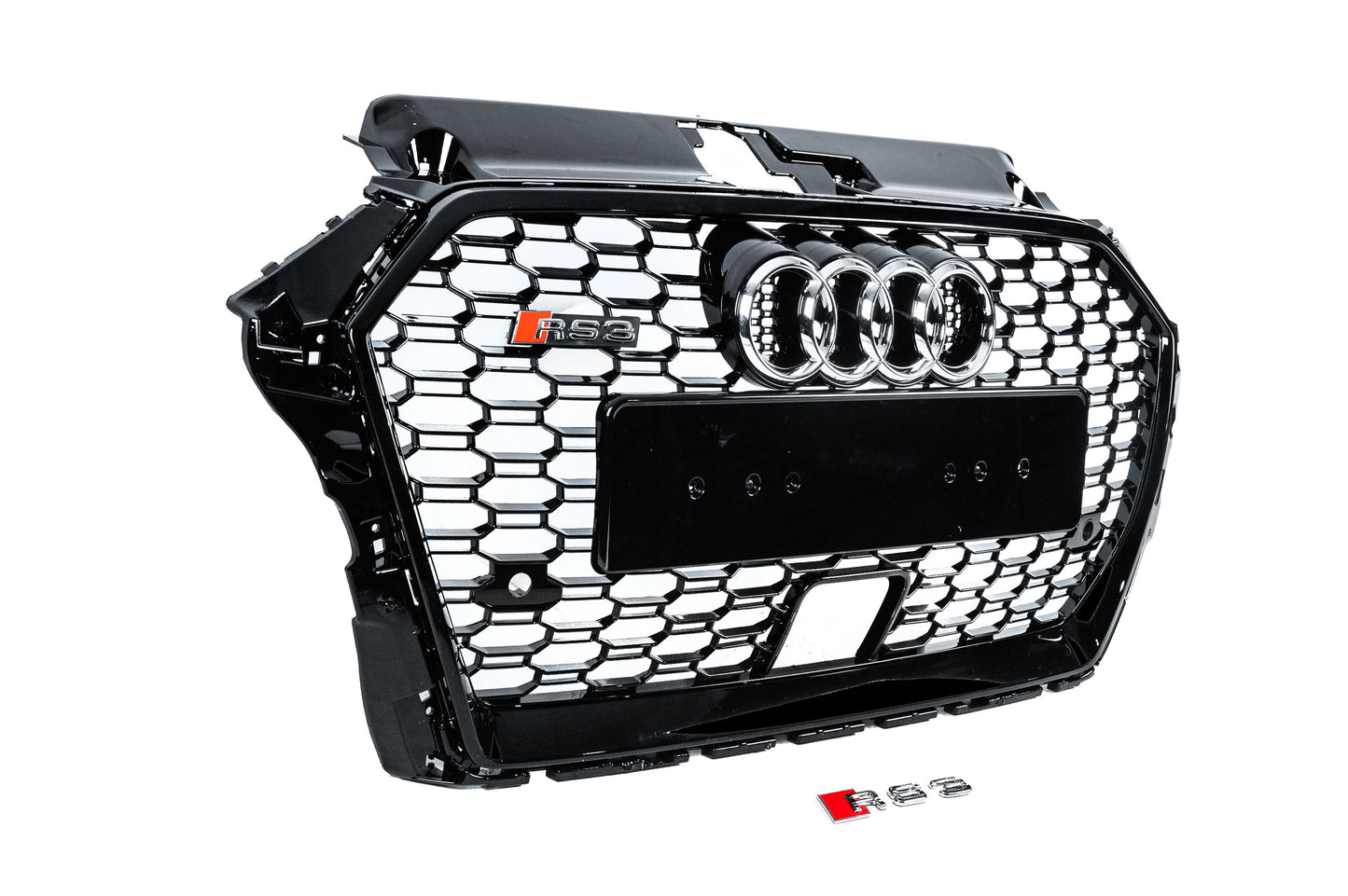 Front Grille RS-Style (2016-2020, black-grey) for Audi A3 2012-2020 - image 3