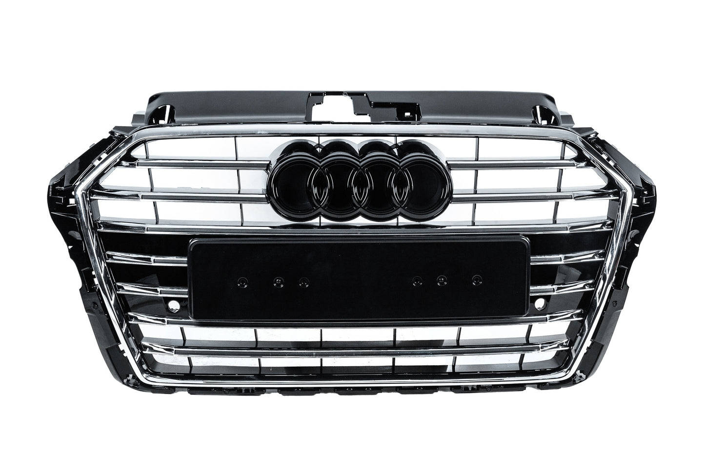 Front Grille S-Style (2016-2020, Black with Chrome) for Audi A3 2012-2020 - image 1