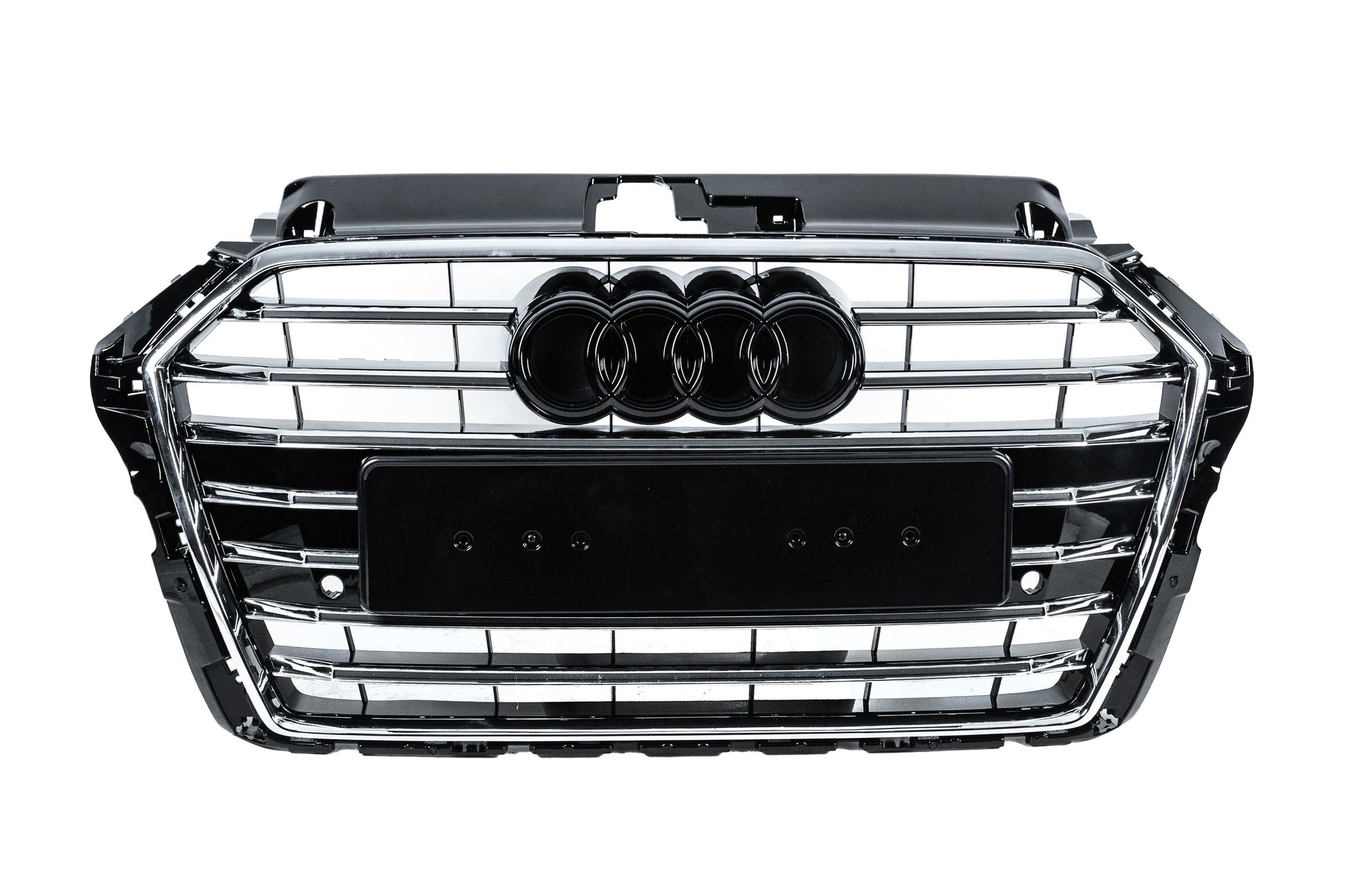 Front Grille S-Style (2016-2020, Black with Chrome) for Audi A3 2012-2020 - image 1