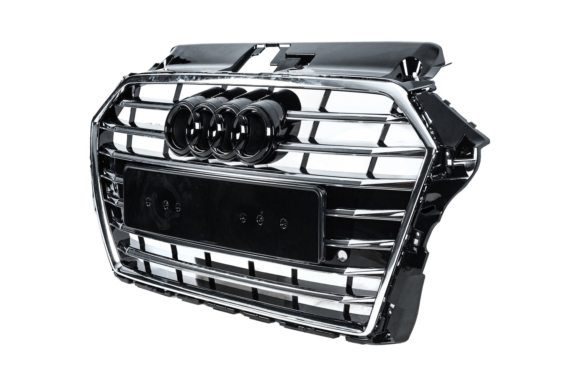 Front Grille S-Style (2016-2020, Black with Chrome) for Audi A3 2012-2020 - image 2