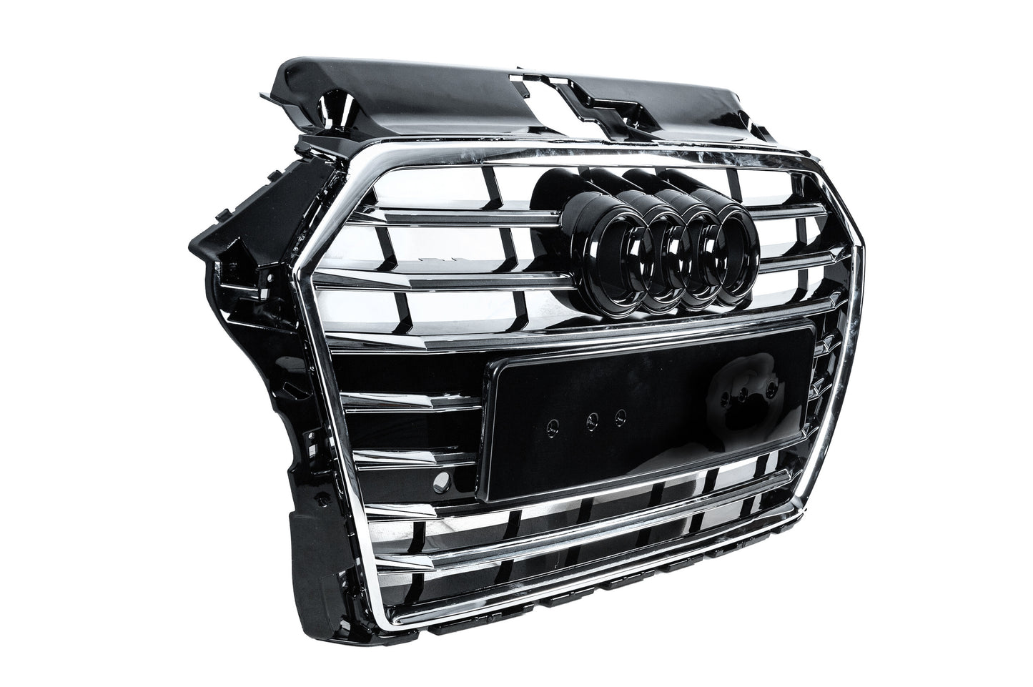 Front Grille S-Style (2016-2020, Black with Chrome) for Audi A3 2012-2020 - image 3