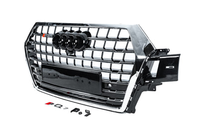 Front Grille SQ-Style V-2 (2015-2019, black) for Audi Q7 2015- - image 2