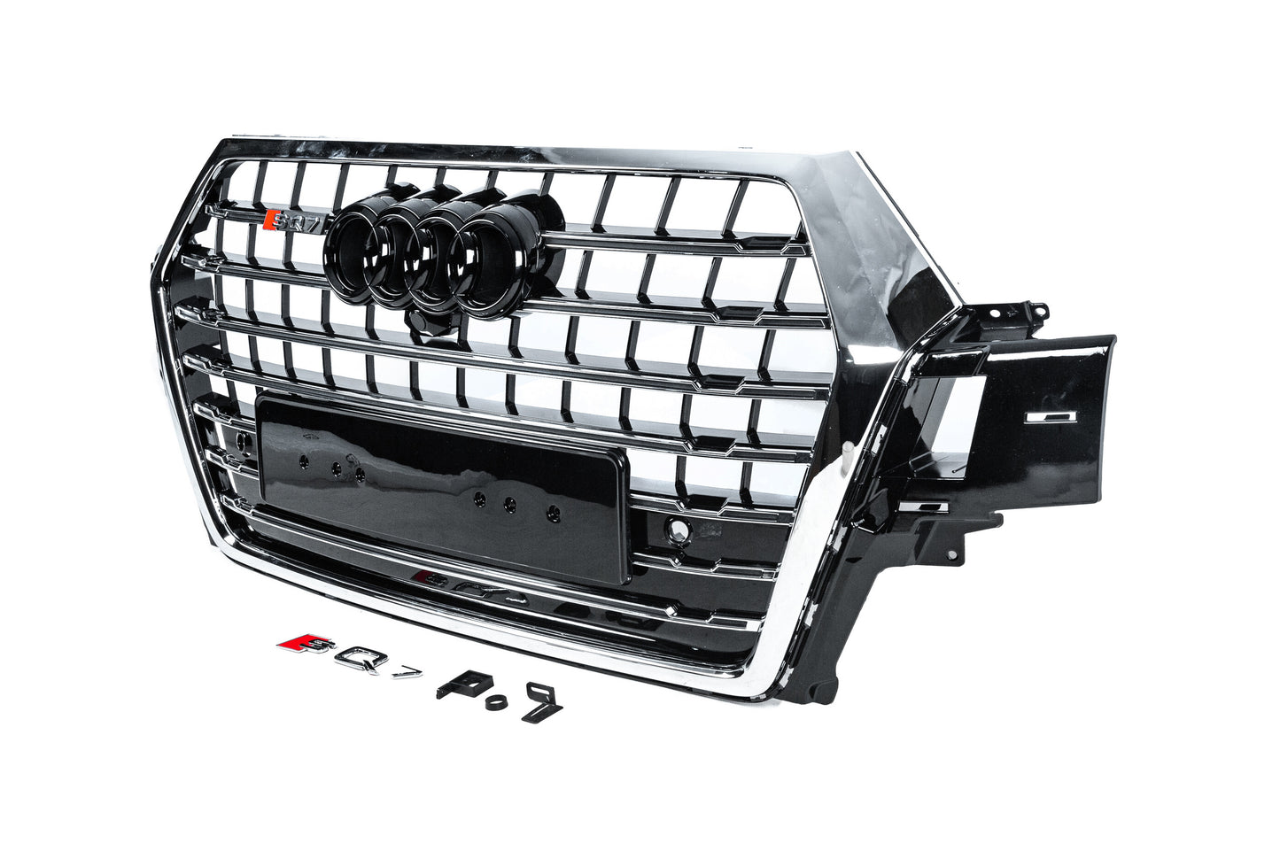 Front grille SQ-Style V-2 (2015-2019, black with chrome) for Audi Q7 2015–2026 - image 2