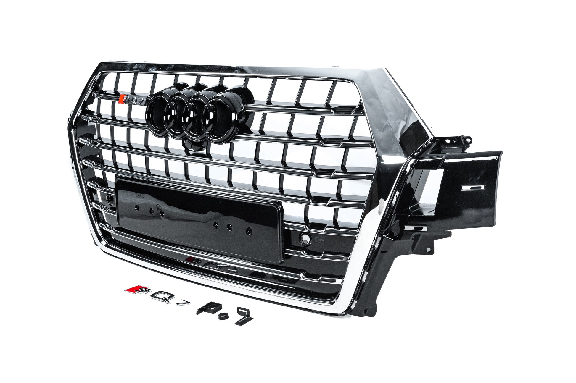 Front grille SQ-Style V-2 (2015-2019, black with chrome) for Audi Q7 2015–2026 - image 2