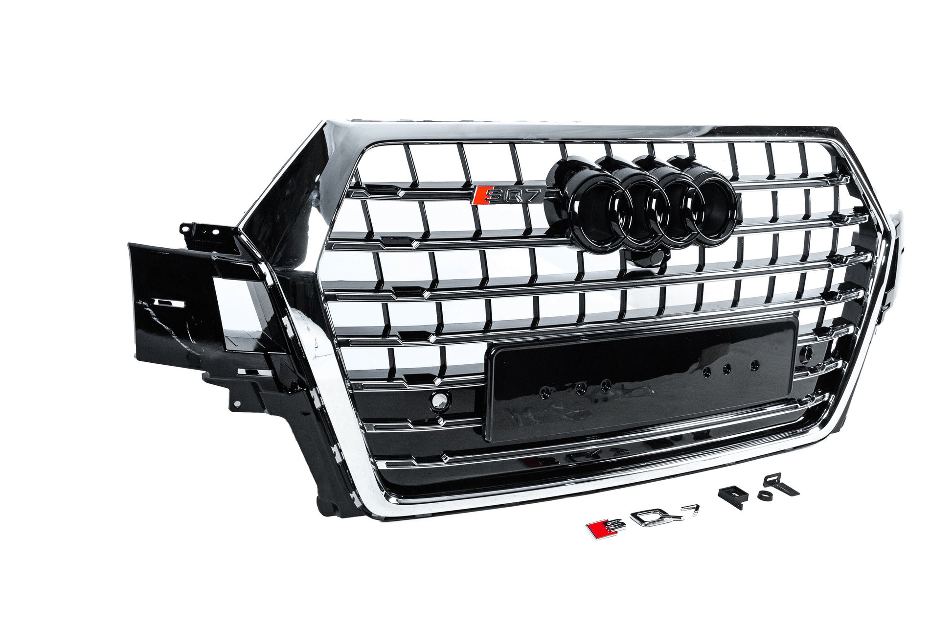 Front grille SQ-Style V-2 (2015-2019, black with chrome) for Audi Q7 2015–2026 - image 3