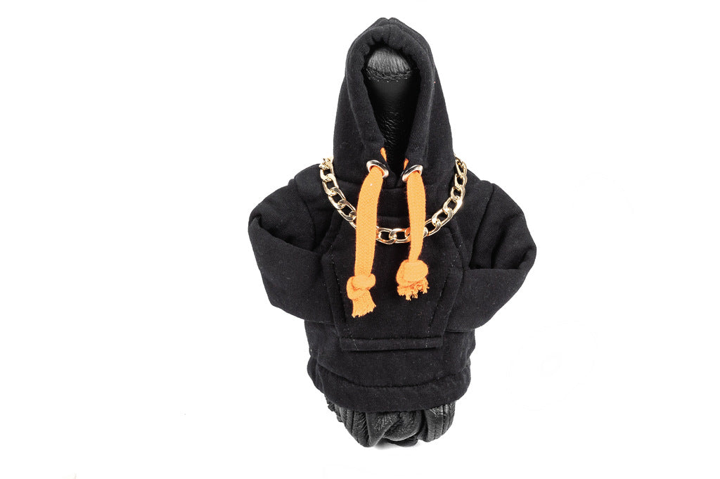 Gear Shift Cover Hoodie Style (Black, Orange Drawstring) - image 1
