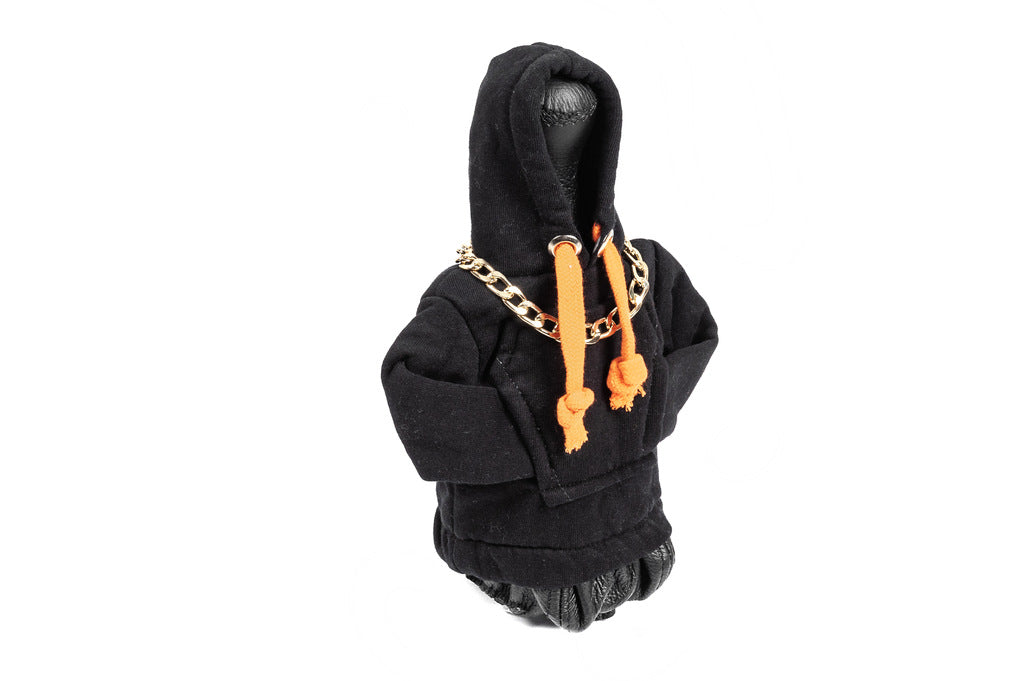 Gear Shift Cover Hoodie Style (Black, Orange Drawstring) - image 3