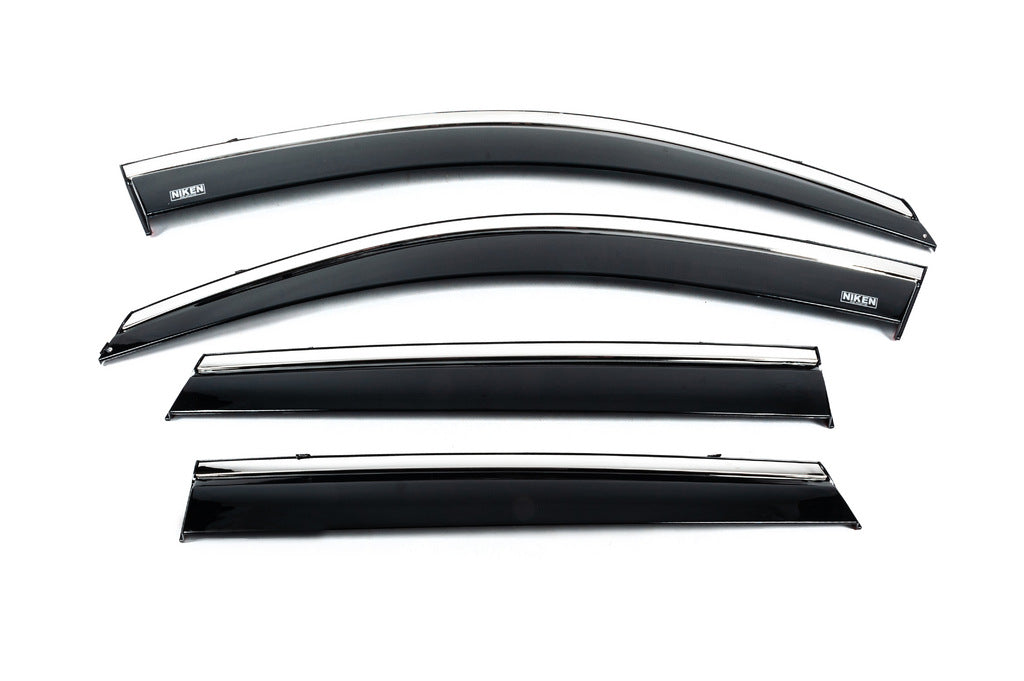Window deflectors with chrome trim (4 pcs, Niken) for Kia Sorento II XM 2009-2014 - image 4