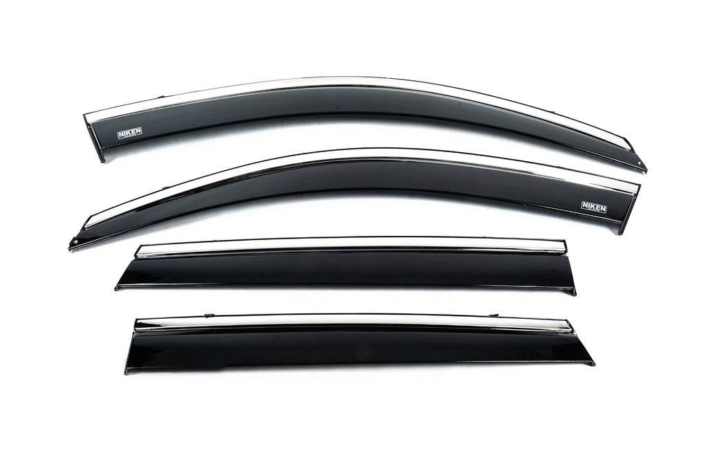Window vents with chrome (4 PCs, Niken) for Kia Sorento II XM 2009-2014 - Reelken Auto
