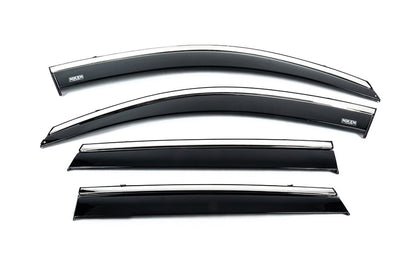 Window deflectors with chrome trim (4 pcs, Niken) for Kia Sorento II XM 2009-2014 - image 4