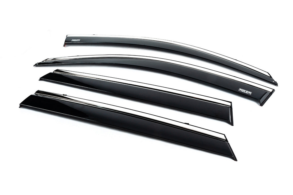 Window deflectors with chrome trim (4 pcs, Niken) for Kia Sorento II XM 2009-2014 - image 5