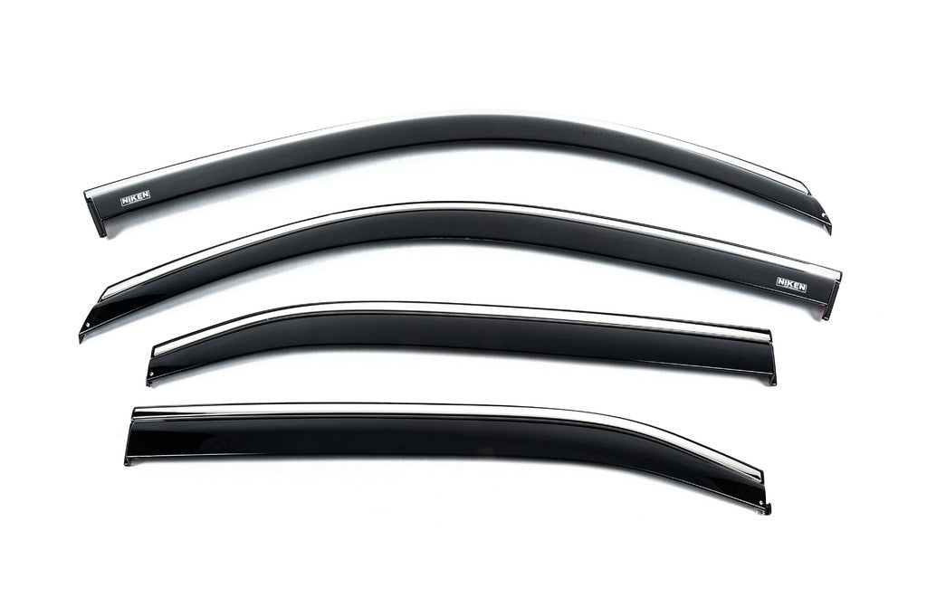 Window deflectors with chrome trim (4 pcs, Niken) for Honda HR-V 2021- - image 2