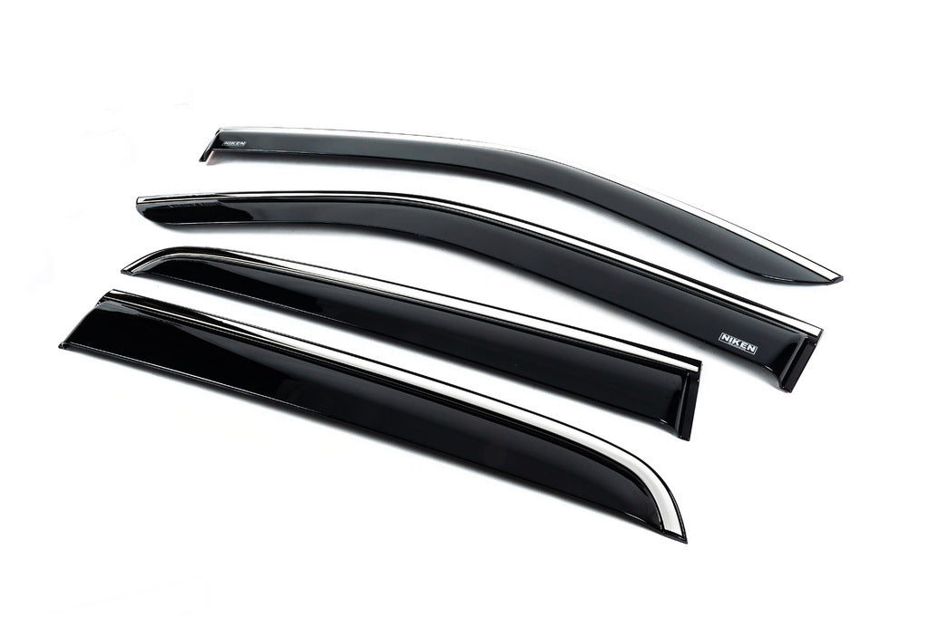 Window deflectors with chrome trim (4 pcs, Niken) for Isuzu D-Max 2019- - image 2