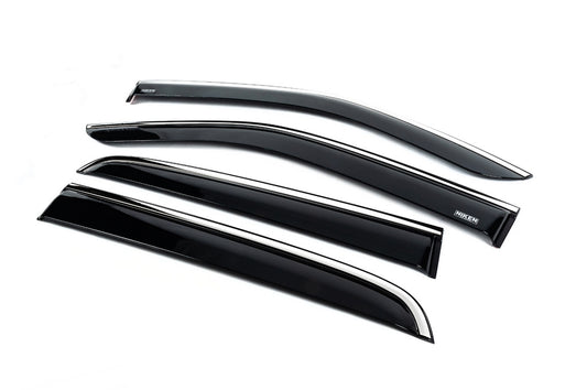 Window deflectors with chrome trim (4 pcs, Niken) for Isuzu D-Max 2019- - image 2