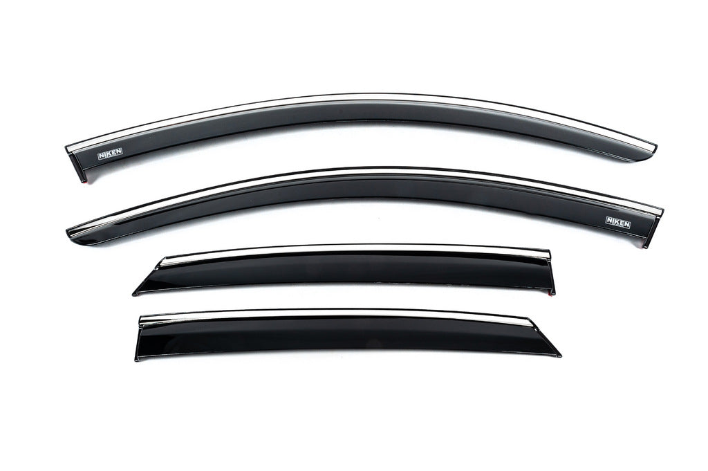 Window deflectors with chrome trim (4 pcs, Niken) for Opel Corsa F 2019- - image 1