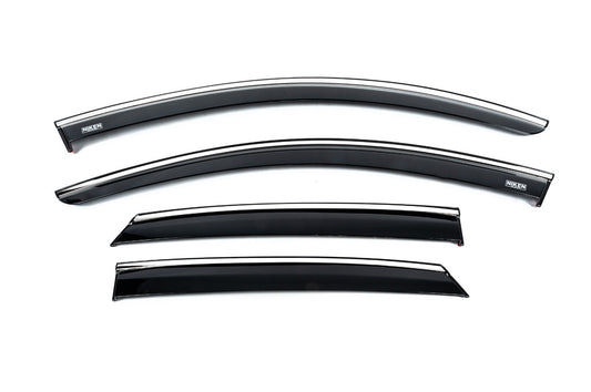 Window deflectors with chrome trim (4 pcs, Niken) for Opel Corsa F 2019- - image 1
