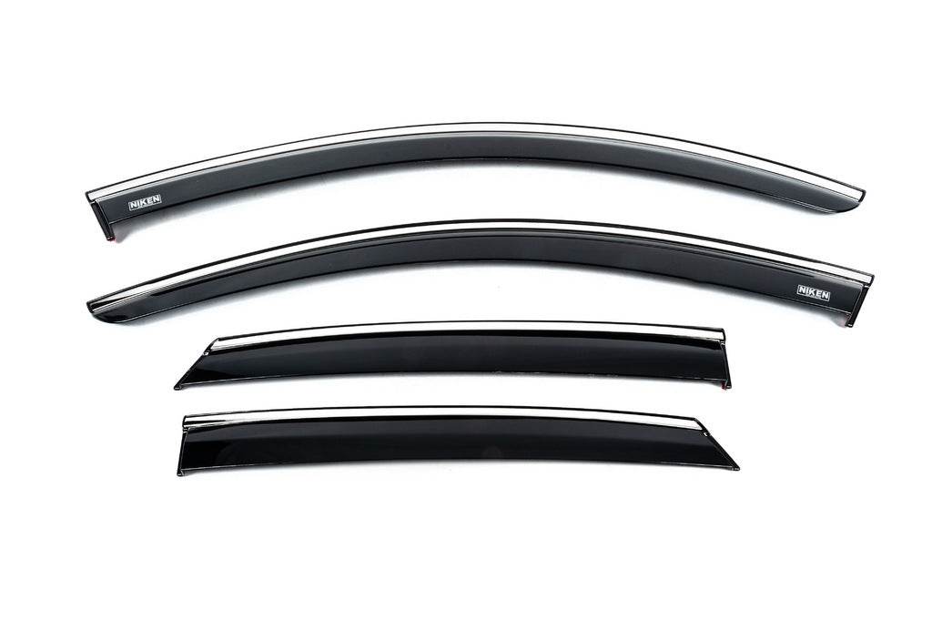 Window vents with chrome (4 PCs, Niken) for Opel Corsa F 2019↗ - Reelken Auto