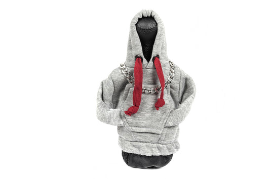 Gear Shift Cover Hoodie (grey, burgundy cord) - image 1