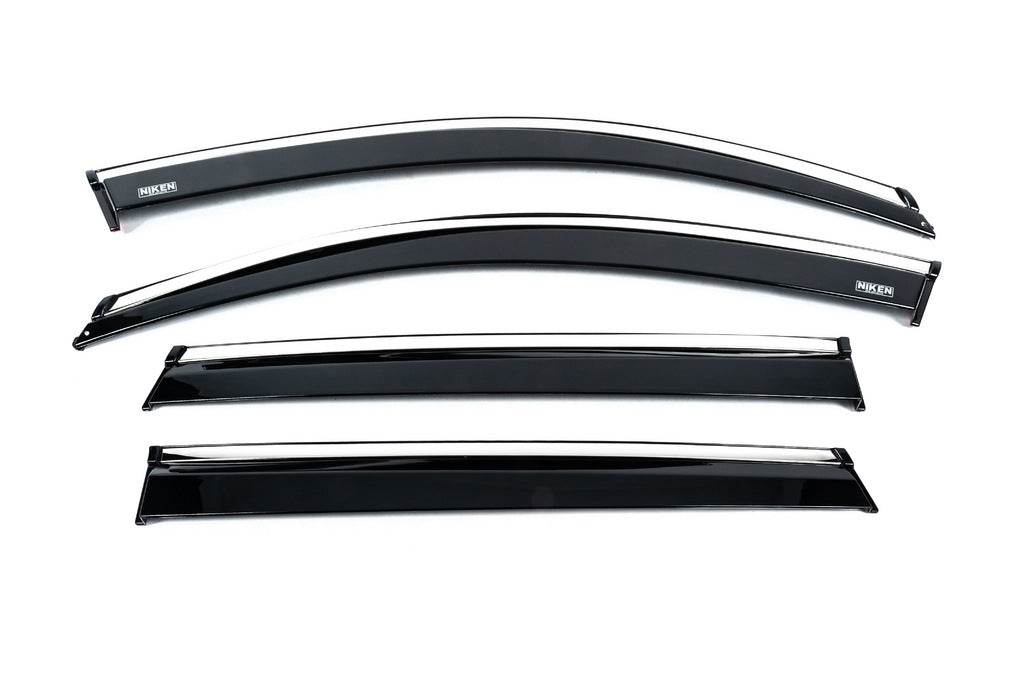 Window vents with chrome (4 PCs, Niken) for Skoda Kamiq - Reelken Auto
