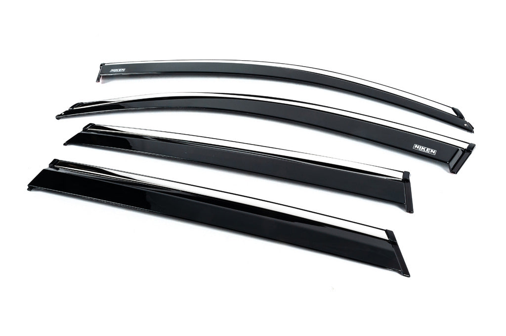 Window deflectors with chrome trim (2019-2023, 4 pcs, Niken) for Skoda Kamiq 2019- - image 3