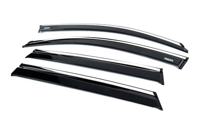 Window deflectors with chrome trim (2019-2023, 4 pcs, Niken) for Skoda Kamiq 2019- - image 3