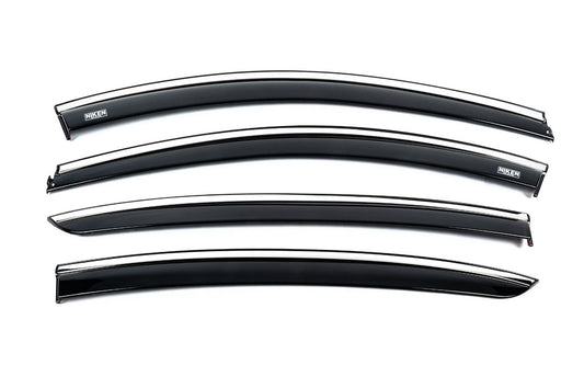 Window deflectors with chrome trim (4 pcs, Niken) for Renault Fluence 2009-2016 - image 2