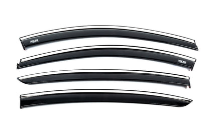 Window deflectors with chrome trim (4 pcs, Niken) for Renault Fluence 2009-2016 - image 2