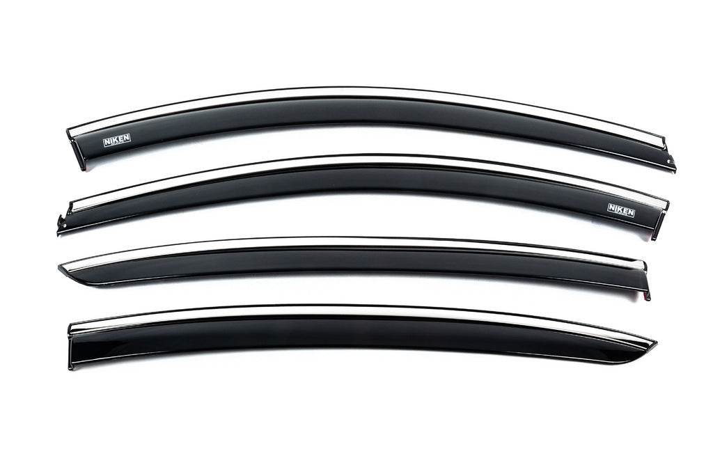 Window vents with chrome (4 PCs, Niken) for Renault Fluence 2009-2016 - Reelken Auto