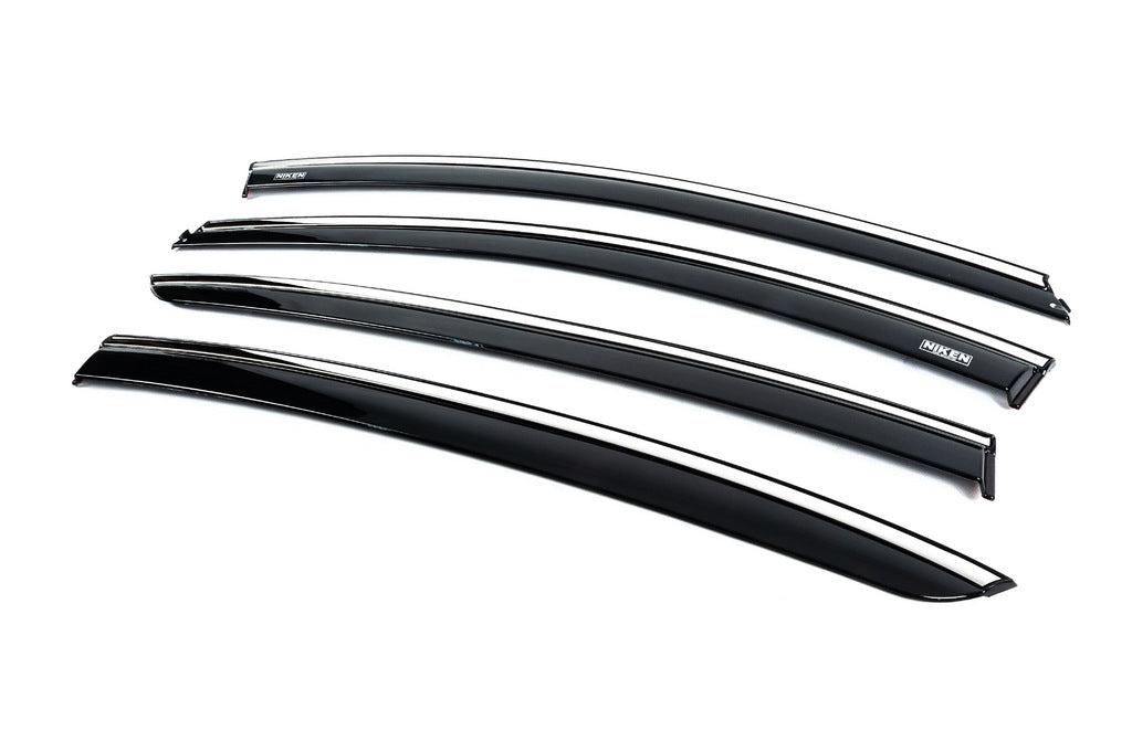 Window deflectors with chrome trim (4 pcs, Niken) for Renault Fluence 2009-2016 - image 7