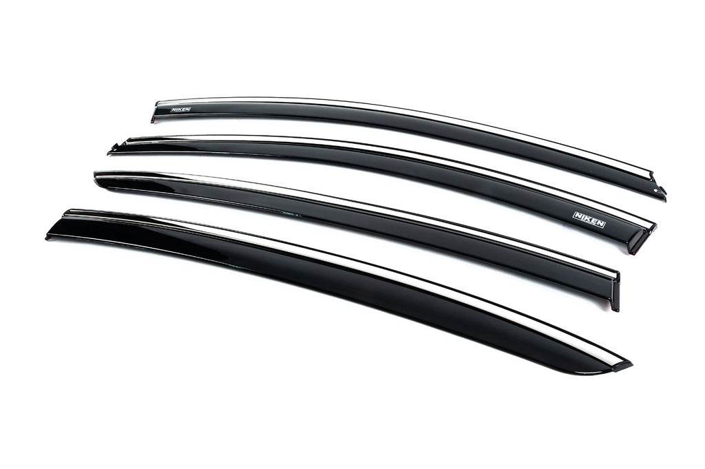 Window vents with chrome (4 PCs, Niken) for Renault Fluence 2009-2016 - Reelken Auto