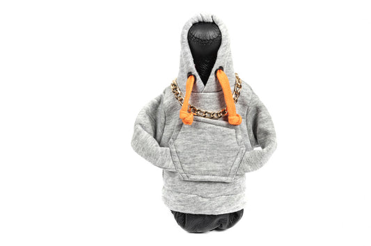 Gear Shift Cover Hoodie (grey, orange drawstring) - image 1