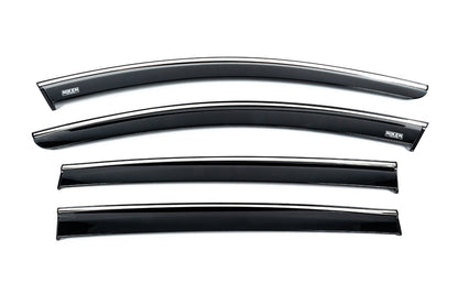 Window deflectors with chrome trim (4 pcs, Niken) for Dacia Sandero 2021- - image 1