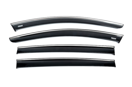 Window deflectors with chrome trim (4 pcs, Niken) for Dacia Sandero 2021- - image 1