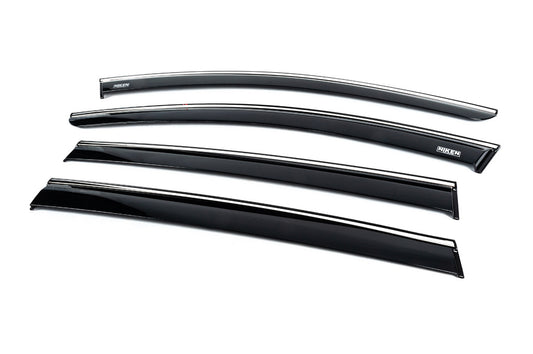 Window deflectors with chrome trim (4 pcs, Niken) for Dacia Sandero 2021- - image 2