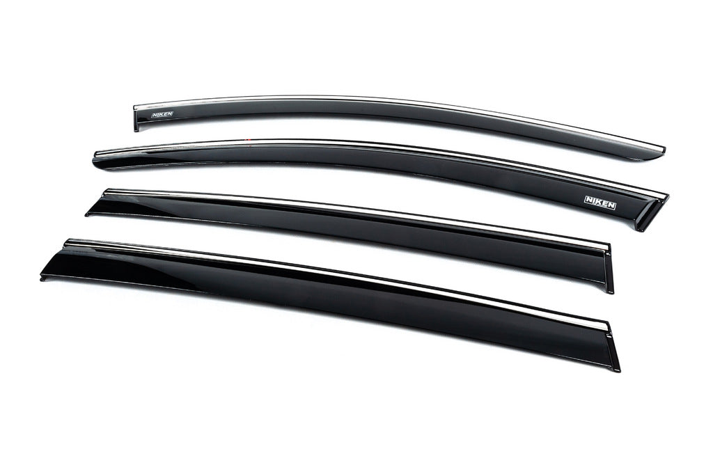 Window deflectors with chrome trim (4 pcs, Niken) for Dacia Sandero 2021- - image 2