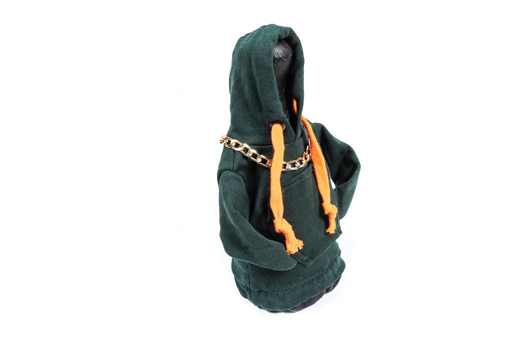 Gear Shift Knob Cover Hoodie Style (green, orange drawstring) - image 2