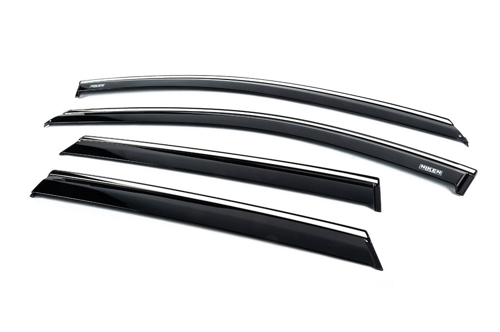 Window deflectors with chrome trim (4 pcs, Niken) for Hyundai I-20 2020- - image 2
