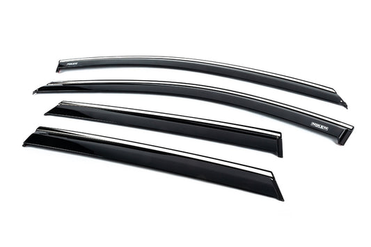 Window deflectors with chrome trim (4 pcs, Niken) for Hyundai I-20 2020- - image 2
