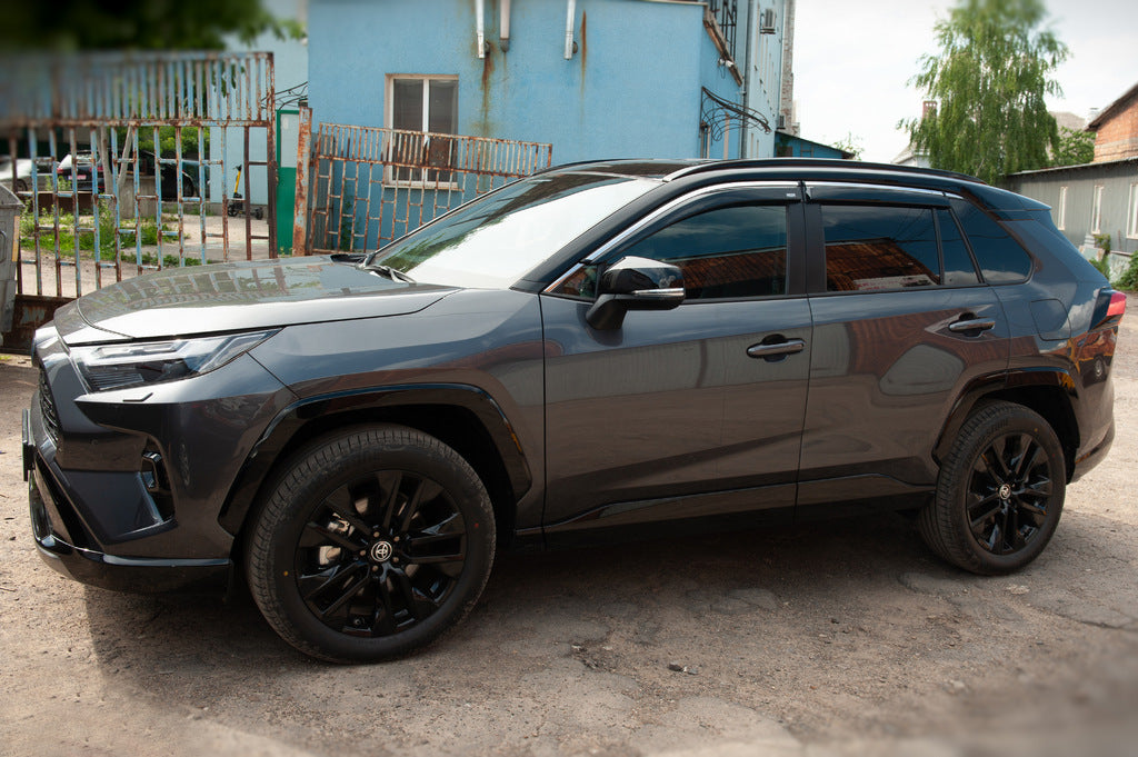 Window deflectors with chrome trim (4 pcs, Niken) for Toyota Rav 4 2019- - image 5