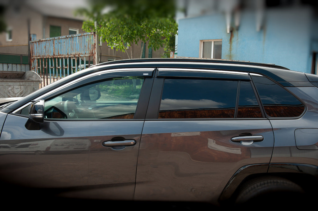 Window wind deflectors with chrome trim (6 pcs, Niken) for Toyota Rav 4 2019- - image 2