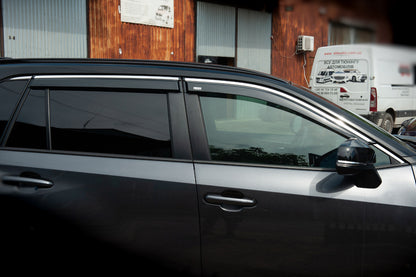 Window deflectors with chrome trim (4 pcs, Niken) for Toyota Rav 4 2019- - image 8