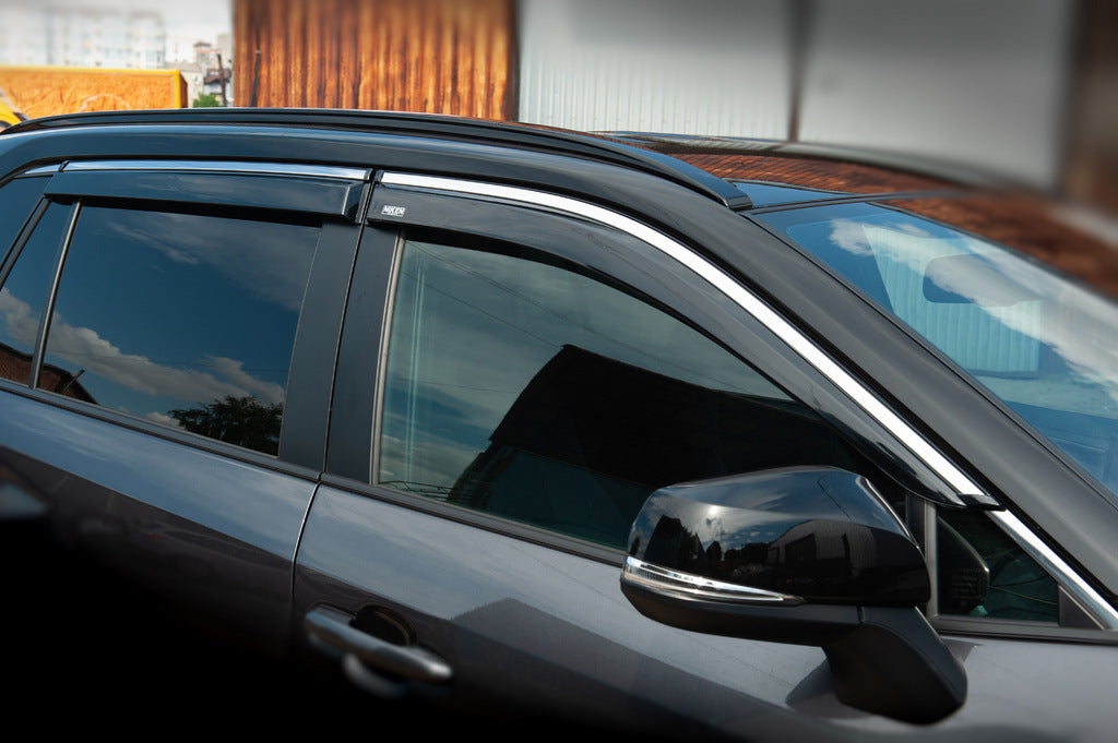 Window wind deflectors with chrome trim (6 pcs, Niken) for Toyota Rav 4 2019- - image 9