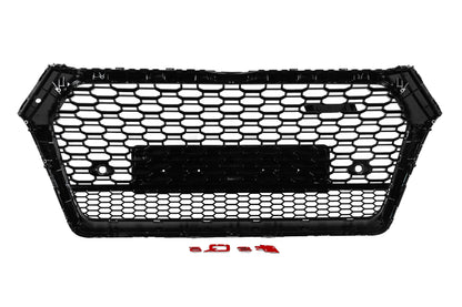 Front Grille RSQ-Style without Logo (2017-2020, black with chrome) for Audi Q5 2017-2025 - image 4